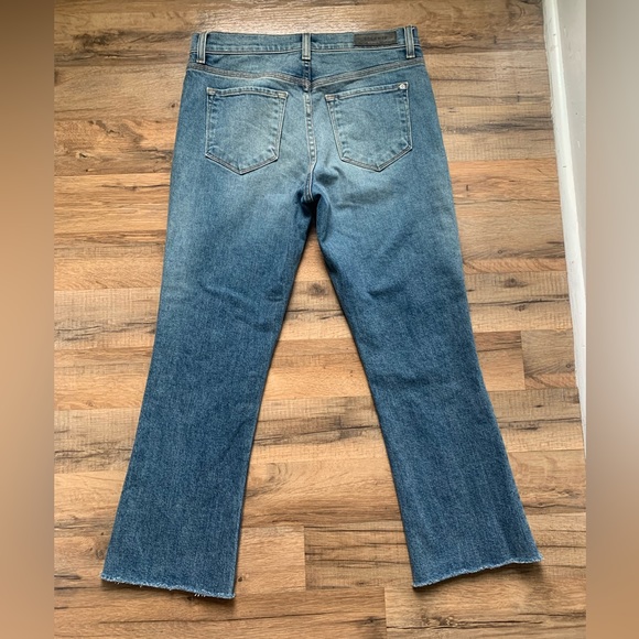 Baldwin Kansas City  The Maxwell Cropped Kick Flare Jeans Raw Hem EUC Size-28 - Picture 5 of 15